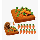 IVVIQQ Interactive Dog Toys，Squeak Carrot Snuffle Mat for Dogs Plush Puzzle Toys 2 in 1 NonSlip Nosework Feed Games for Pet Stress Relief with 12 Carrots…
