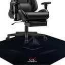 GTACITA Office Roller Chair Mat, Gaming Chair Mat, Suitable for Hardwood and Tile Floors, Anti - Slip and Noise - reducing, Ideal for Home Offices and Game Rooms, Octagonal Carpet Mat (Black)