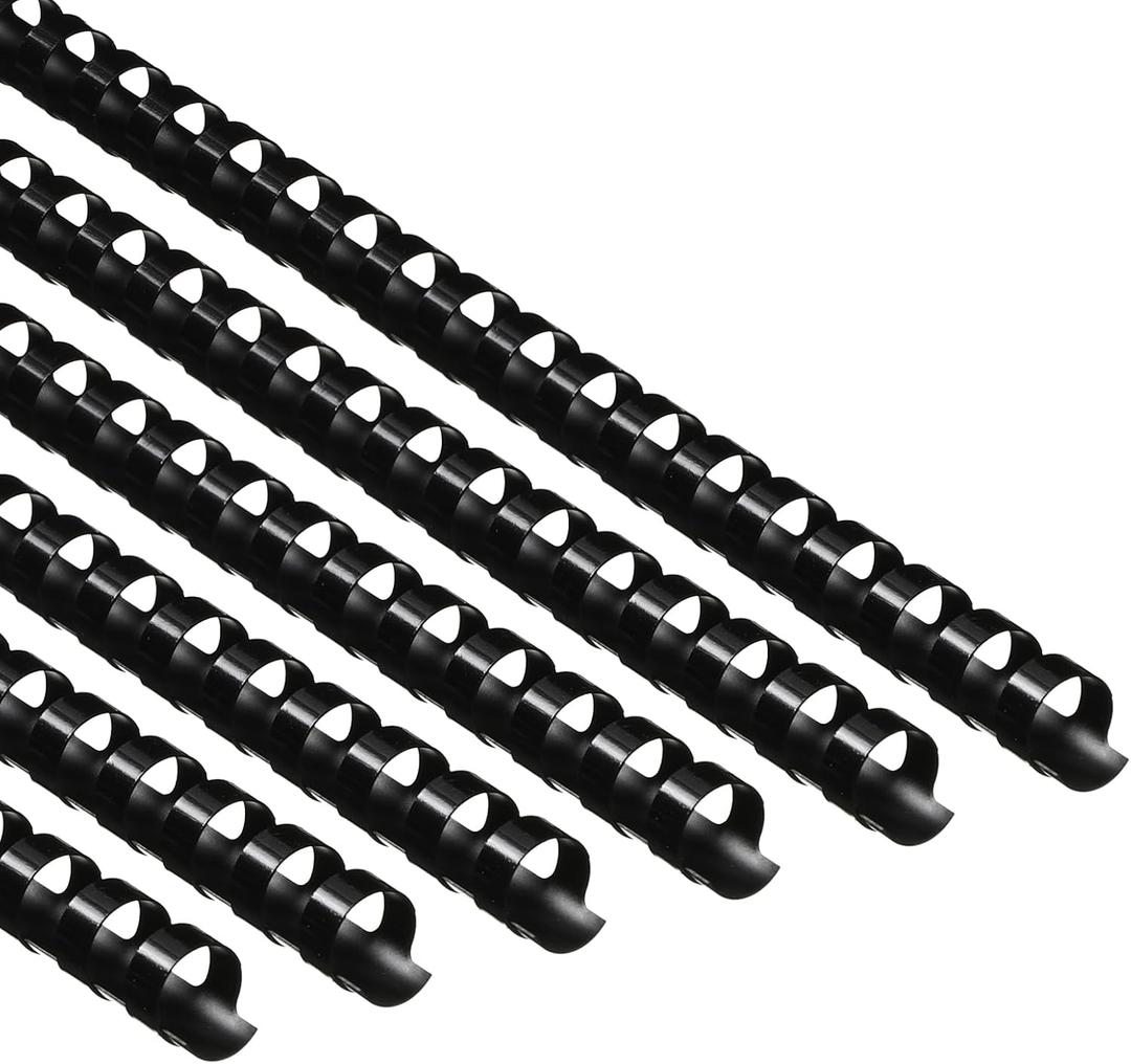 Yunsailing 150 Pack Plastic Binding Combs Plastic Binder Comb Ring 19 Ring Binding Spines Letter Size Spiral coils for Notebook Calendar(1/2 in,Black)