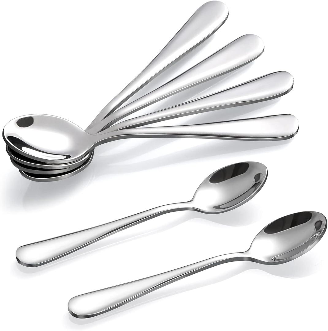 Hiware 6-Piece Demitasse Espresso Spoons, 4 Inches Stainless Steel Mini Coffee Spoons