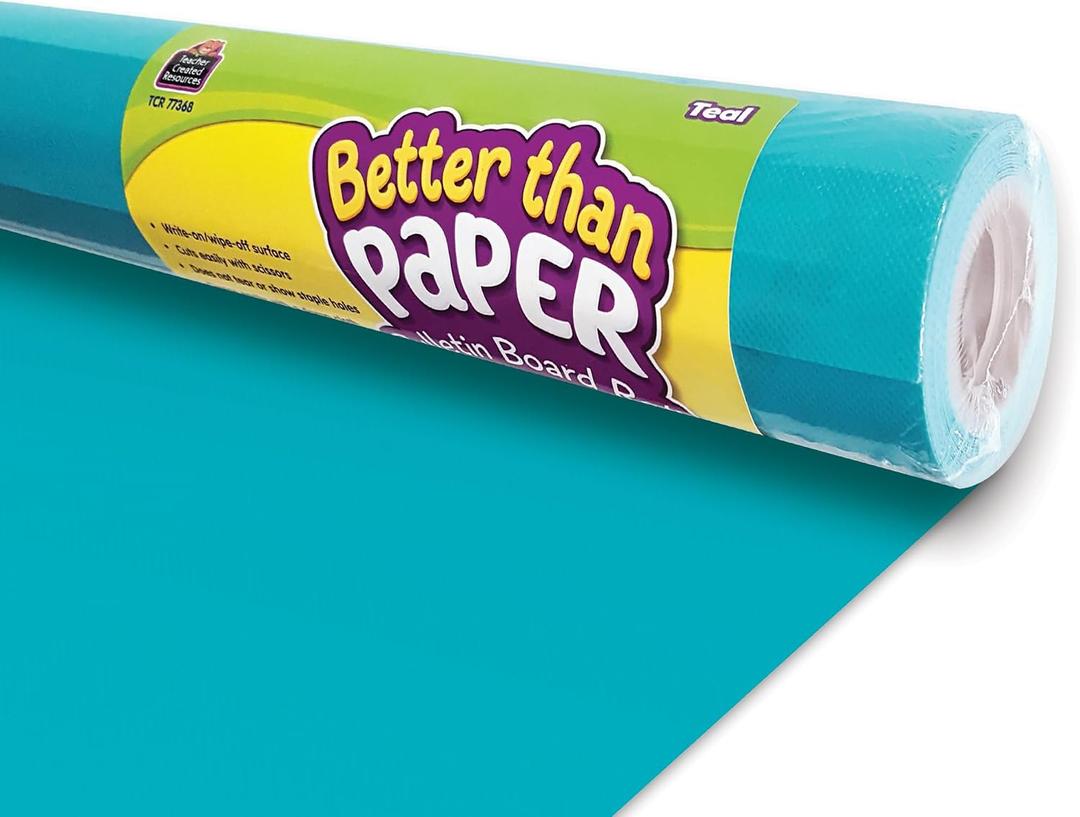 Teacher Created Resources Teal Better Than Paper Bulletin Board Roll (77368), 48" x 144"