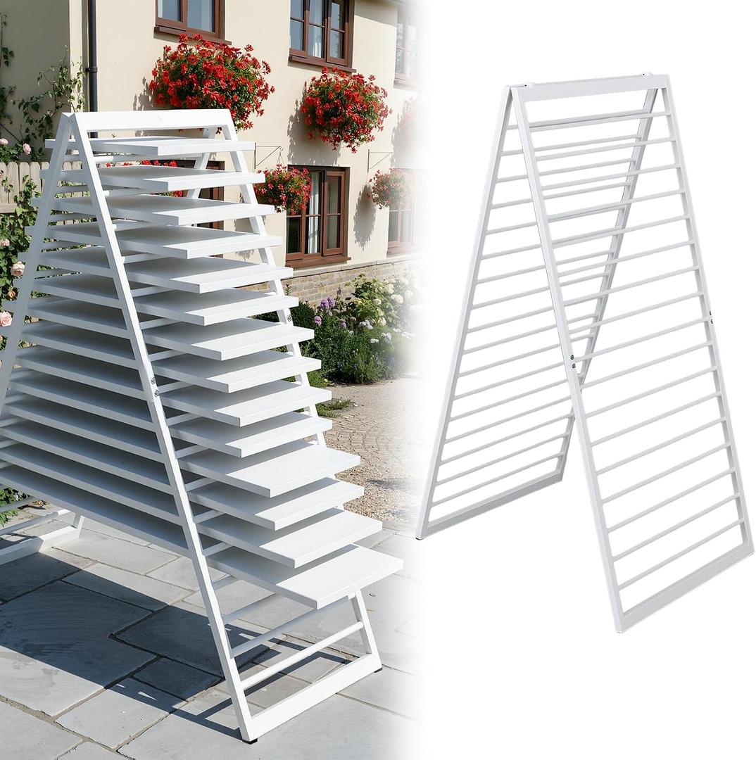 Colingmill Cabinet Door Drying Rack 18 Tier Folding Paint Drying Rack Heavy Duty Metal with 44.5'' Height Non-Slip Base Space Saving Storage for Home Industrial Cabinet Renovation Spray Roll Brush