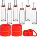 Shappy 31 Pcs Ring Toss Game Set Include 25 Rings and 6 Glass Bottles Fun Target Carnival Games for Outside Activity Carnival Party Favor (Red)