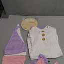 3 PK Baby Knotted Gowns Set with Mittens, Hats, Headbands & Wooden Name Tag for Breathable Newborns Going Home Outfit Newbord