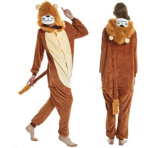 Lion Onesie Adult Tiger Onesie Adult Pajamas for Man Women (Small)