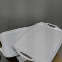 TP Large Serving Trays with Handles, 19" x 12" Melamine Serving Platters for Food, Turkey, Set of 2 Rectangular Trays for Party, Pure White