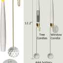 Christmas Tree Candles-Wand Remote-Crystal Ball Hooks-Suction Cups, 10 Pcs Battery Operated Window Candles, Flickering Warm Light, Xmas Home Ornaments, Wedding Party Decorations