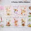 AuriicLeaf Garden Girl Sticker Set, 120PCS PET Vintage Nature Stickers for Journaling, Scrapbooking, Planner Supplies and DIY Crafts