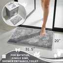 Yimobra Chenille Bathroom Rugs Non Slip, Extra Thick Soft Absorbent Bath Rug 31.5x20 Inch, Machine Washable Quick Dry Bath Mat for Bathroom Floor, Tub and Shower, Home Decor Accessories, Light Grey