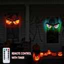 [Timer & 8 Modes] Halloween Decorations Spooky Eyes Lights, Extra Large 21 Inch Halloween Window Decorations RGB Lights Glowing Eyes Halloween Window Lights USB Powered Halloween Decor Indoor Home