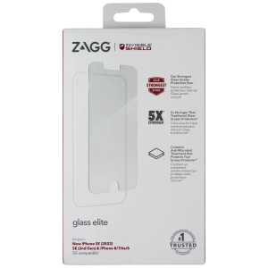 ZAGG InvisibleShield Glass Elite Plus Screen Protector - Made for iPhone 8/7/6s/6 - Case Friendly Screen - Impact & Scratch Protection, Clear, 200106645