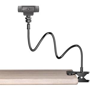 Webcam Stand Phone Mount for Desk, Small Gooseneck Desk Tripod & Tabletop Phone Holder with Clamp & 1/4" Thread, Desktop Tripod for Action Camera GoPro C922 C930e C920S C920 C615 C960 C920x Brio