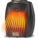 BLACK+DECKER Personal Ceramic Heater, Space Heater for Office Desk, Home Office & Personal Use Desk, 2 Heat & Fan Only Settings, Adjustable Thermostat, BHDC201, Black