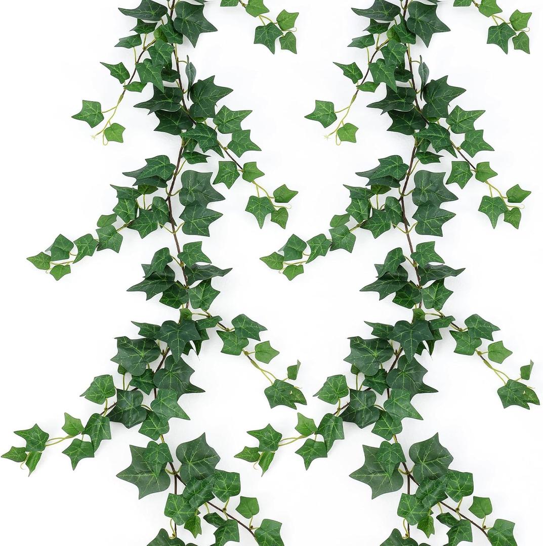 Hoteam 2 Pcs 71 inches Artificial Ivy Vines Garland Green Fake Ivy Garland Faux Hanging Plants with Silk Leaves Greenery Spring Decor for Indoor Outdoor Wedding Home Room Wall Decor
