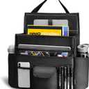 Elantrip Car Front Seat Organizer, Back Seat Storage with Adjustable Straps Truck Seat Organizers for Delivery Drive, Office File, Passenger Seat (Black)