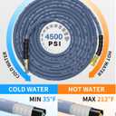 Pressure Washer Hose 200FT 3/8" for Cold and Hot Water 212F, with Swivel Quick Connect, 4500PSI Kink Resistant Grade Steel Wire Braided, Power Washer Hose With 2pcs M22-14mm Adapter
