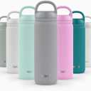 Ello Cooper Twist 22oz Stainless Steel Water Bottle with Chug Lid | Leak Proof Double Walled and Vacuum Insulated | Fits Car Cupholder | Built in Carry Loop | Dishwasher Safe | Gray