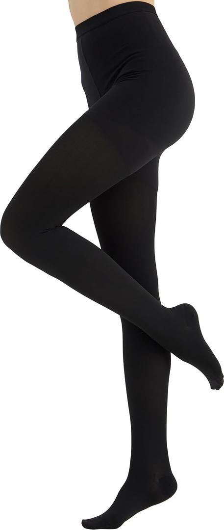 Medical Compression Pantyhose for Women and Men, 20-30 mmHg Compression Tights, Closed Toe, Graduated Support Hose High Waist Compression Stockings for Varicose Veins, Edema, DVT (Large, Black)