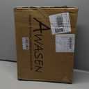 AWASEN Mid Century Modern Nightstand, Rattan Side Table with Drawer, Black Bedside Table with Storage and Solid Wood Legs for Living Room, Bedroom and Small Space (Black)