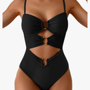 Eomenie One Piece Swimsuit for Women Ring Linked Monokini Sexy Bathing Suit Cutout Swim Suit, Size S
