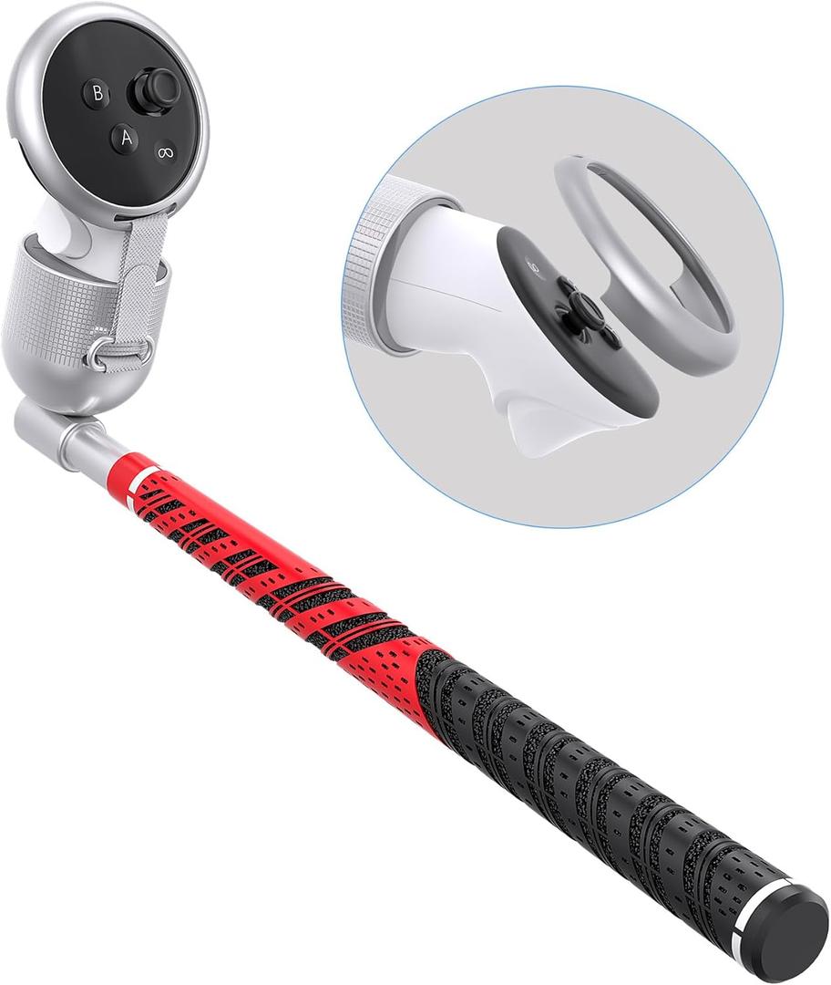 VR Golf Club Handle Compatible with Oculus Quest 3S &3 Right Controller, 90 Degree Golf Club Attachment for Quest 3, Signal unobstructed VR Golf Accessory, 1:1 modle Golfing Game Adapter