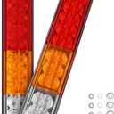 MICTUNING 20 Trailer Tail Lights Bar Waterproof, DC12V Turn Signal and Parking Reverse Brake Running Lamp Red Amber White (2 Pack)