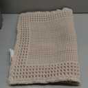 RESARE Waffle Bath Mat, Super Absorbent Non Slip, Machine Washable, Ultra Soft Boho Bath Rugs with Tassels, Upgraded Bordered Design, 17"x24" Pale Beige