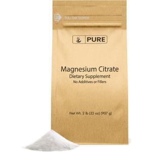 Pure Original Ingredients Magnesium Citrate (2lb) Magnesium Supplement, Unflavored, Dissolves Easily (32 Ounce (Pack of 1))