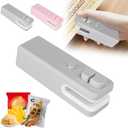 Mini Bag Sealer, 2024 New 2 in 1 Bag Sealer and Cutter, Rechargeable Mini Sealing Machine Heat Seal Tool, Magnetic Bag Sealing Machine, Portable Vacuum Food Sealer for Plastic Bags Snack Bags (Gray)