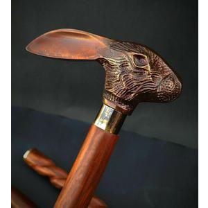 Vintage Antique Walking Cane Wooden Walking Stick Silver Brass Handle Knob Gift Handmade