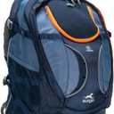 Kurgo G-Train Dog Carrier Backpack - Comfortable Travel Bag for Pets Up to 25 lbs - Waterproof Bottom - Multi-Compartment Pack - Dog Hiking Gear - Rugged Adventure Backpack - Navy Blue