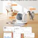 MeoWant Self-Cleaning Cat Litter Box, 75L Extra Large Open Automatic Cat Litter Box for Multi Cats, Integrated Safety Protection/APP Control/Odor Removal Smart Box with Mat & Liner