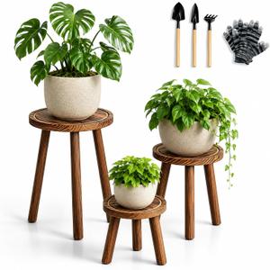 3-Pack Wood Plant Stands Indoor, Single Holders for 6-12 Inch Pots
Plant Stool, Plant Riser, Plant Table, Planter Stand & Plant Pot Stand