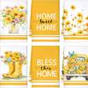 Boyiee Set of 6 Yellow Flower Kitchen Towels Decorative Floral Tea Towels Absorbent Home Dish Towels 24 x 16 Inch Truck Reusable Hand Towel Housewarming Gift for Farmhouse Kitchen Bathroom Decoration (Yellow Flower)
