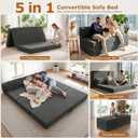 JUIKURY 6 Inch Tri-Fold Memory Foam Mattress Queen Size, 5 in 1 Convertible Sofa Bed, Foldable Floor Futon Sleeper Couch with Washable Cover & High-Density Foam, Portable Guest Bed for Living Room