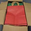 qiqee 100Pcs Medium Size Paper Gift Bags with Handles - 11"x8.3"x4.3" Kraft Small Party Bags - 16 Solid Colors