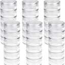 Fengek 6 Sets 6 Layer Stackable Plastic Containers, 10G/10ML Clear Cosmetic Storage Box Round Organizer Jars for Beads, Buttons, Small Jewelry Findings