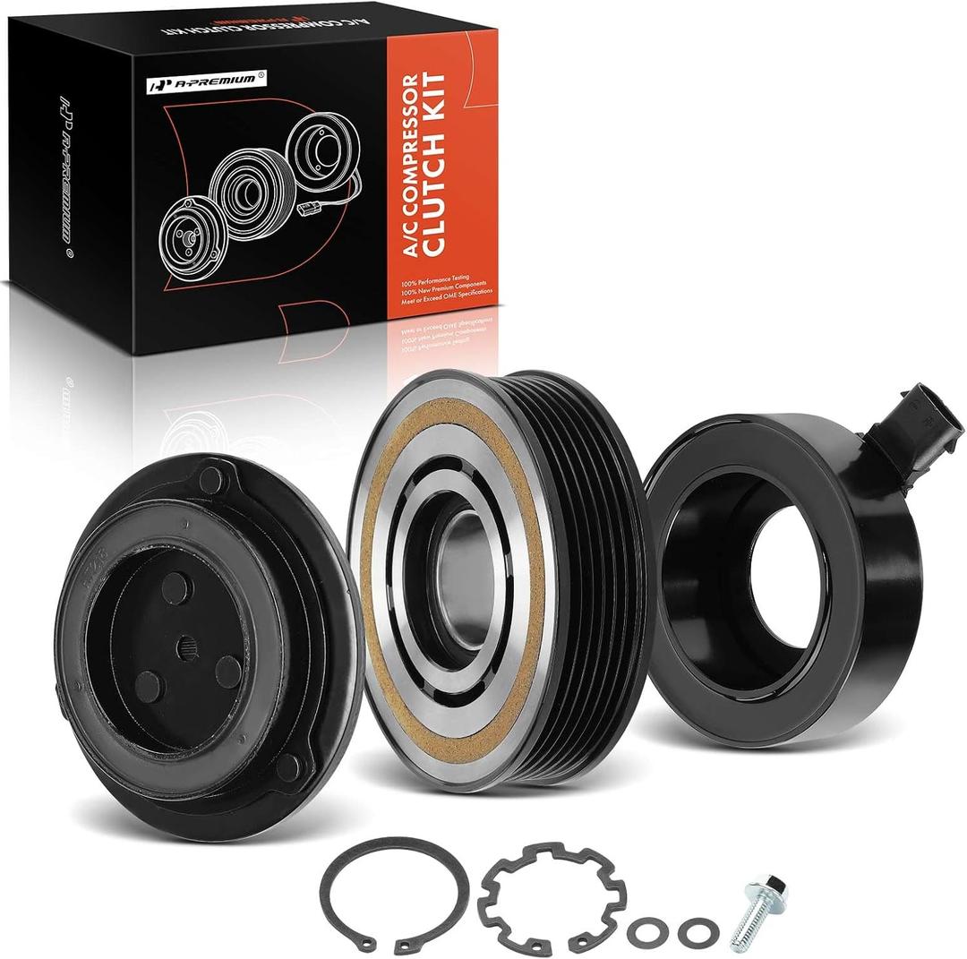 A-Premium Air Conditioner AC Compressor Clutch Kit Compatible with Chevrolet Camaro 2010-2015 3.6L, Only fit SP17 Style Compressor