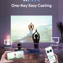 Built-in Battery Portable Projector with WIFI and Bluetooth, Built-in Stand 270 Tilt, 3ft Short Throw for 150" Display, 1080P Supported & 350 ANSI, for Home Outdoor Ceiling and Floor Movie Watching (Black)