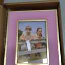 3.5x5 Velvet Picture Frame, Pink Photo Frames with Modern Simple Metallic Gold Border, HD Real Glass Horizontal & Vertical Display for Tabletop and Wall Collage Decor (2 Pack)