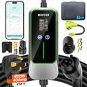 MUETUX Level 2 EV Charger (J1772 & Tesla, 40A, 240V, 25FT, 9.68kw) Home/Travel Portable Electric Vehicle Charging Station,Adjustable Current/Timing Delay，Equipped with Smart APP