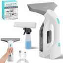 HAUSHOF Electric Window Vacuum Squeegee 11 Inch Vacuum Squeegee Cordless Cleaner Tool Set, Window Vacuum Cleaner with 300ml Spray Bottle & 100ml Water Tank for Mirror, Countertop, Shower