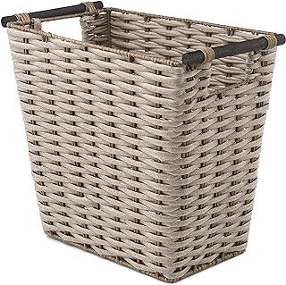 Whitmor Waste Basket with Wood Handles