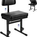 MXQMKL Adjustable Piano Bench with Storage,Guitar Stool with Back Support Music Keyboard Bench with Black Cushion Adjustable Height for Keyboard Stand for Musicians Piano Stool Playing Chair