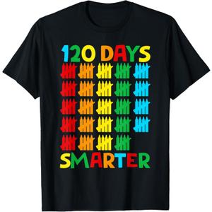 Happy 120 Days Of School 120 Days Smarter T-Shirt (Gray, M)