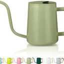 Watering Can Indoor Plants, 35oz Small Watering Can Indoor Stainless Steel Metal Watering Can Modern Decorative Watering Pot with Long Spout for Indoor House Plant Bonsai Garden Flowers (Sage Green)