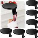 5 Pack Round Christmas Stocking Holders Weighted Metal Stockings Hangers Multiple Uses Hanging Hooks Stocking Holders Bases for Fireplace Xmas Christmas Decor (Black)