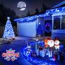 JMEXSUSS 200 LED Blue Christmas Lights Outdoor, Expandable 66ft Blue String Lights Green Wire, 8 Modes Twinkle Xmas Tree Light Plug in for Party Indoor Ceiling Beroom Patio Fence Yard Decor