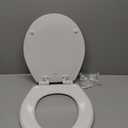 Mayfair Cassel Slow Close Toilet Seat, Easy Clean, Non Slip Premium Wood Seat, Easy Install, Made in USA, Round, White