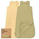 2-Pack Organic Baby Sleep Sacks, 100% Cotton - Soft & Breathable 0.5TOG Baby Wearable Blanket, Toddler Sleeping Sack 6-18 months, Easy to Wear Transitional Swaddles for Newborns, Infants (Avocado, M)
